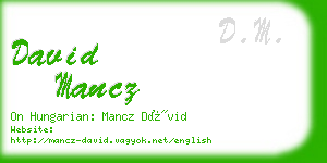 david mancz business card